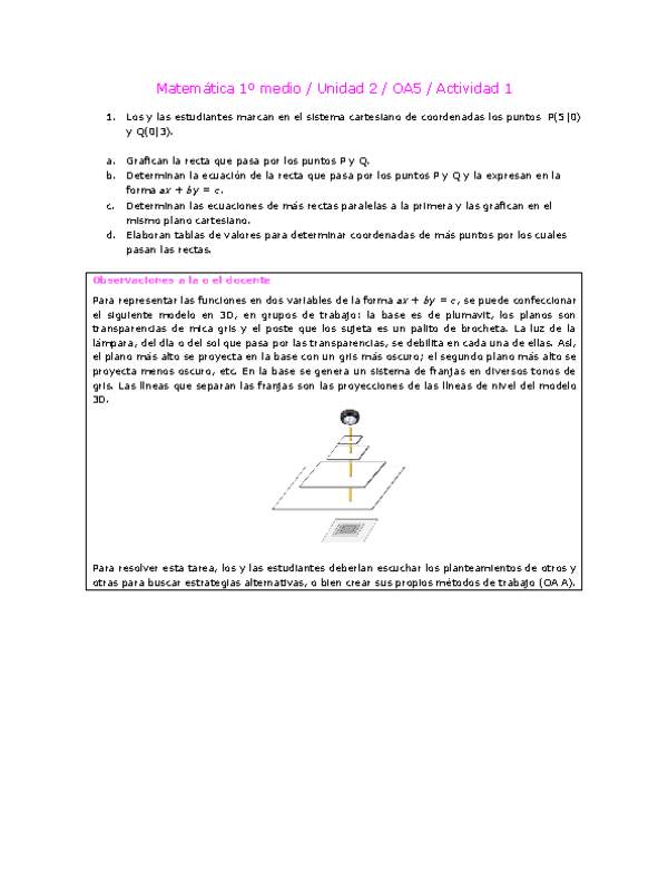 Matemática 1 medio-Unidad 2-OA5-Actividad 1