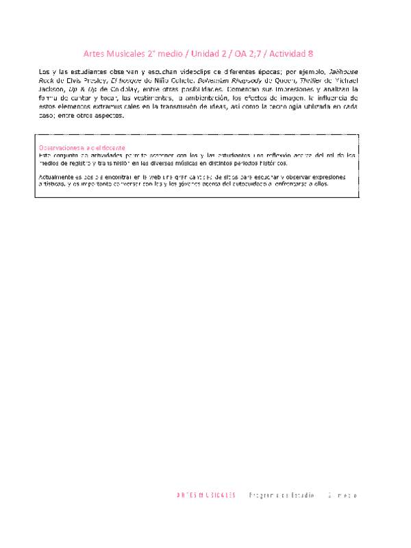 Artes Musicales 2 medio-Unidad 2-OA2;7-Actividad 8