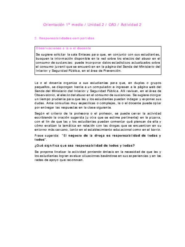 Orientación 1 medio-Unidad 2-OA3-Actividad 2