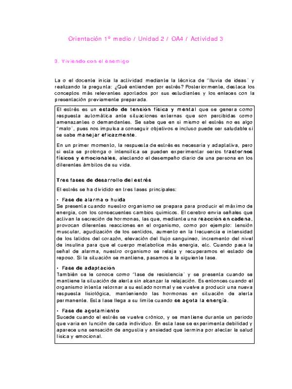 Orientación 1 medio-Unidad 2-OA4-Actividad 3