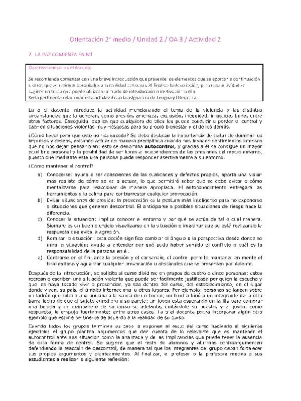 Orientación 2 medio-Unidad 2-OA3-Actividad 2