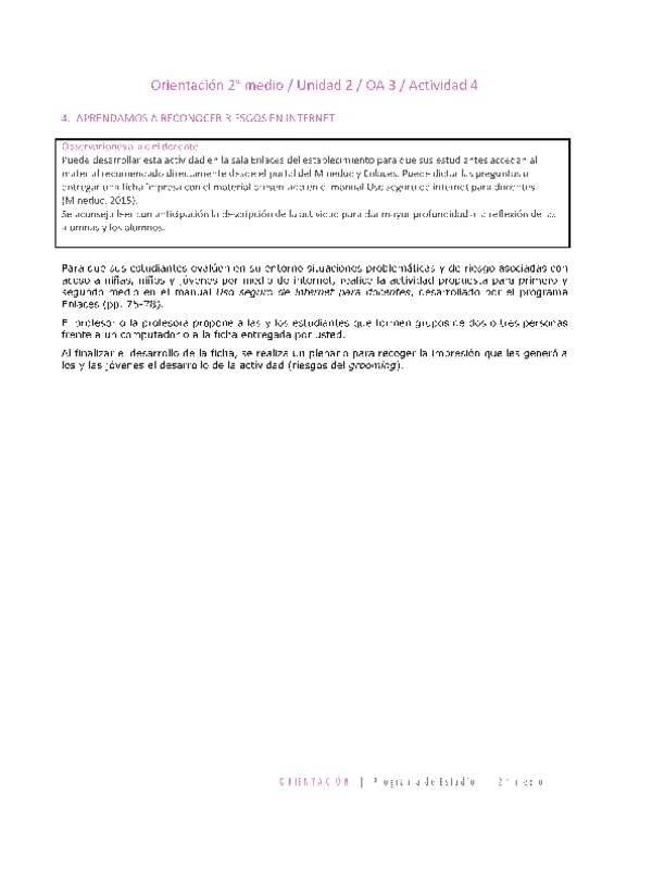 Orientación 2 medio-Unidad 2-OA3-Actividad 4