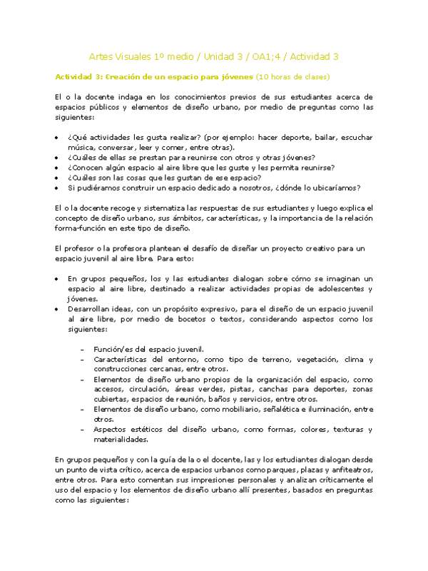 Artes Visuales 1 medio-Unidad 3-OA1;4-Actividad 3