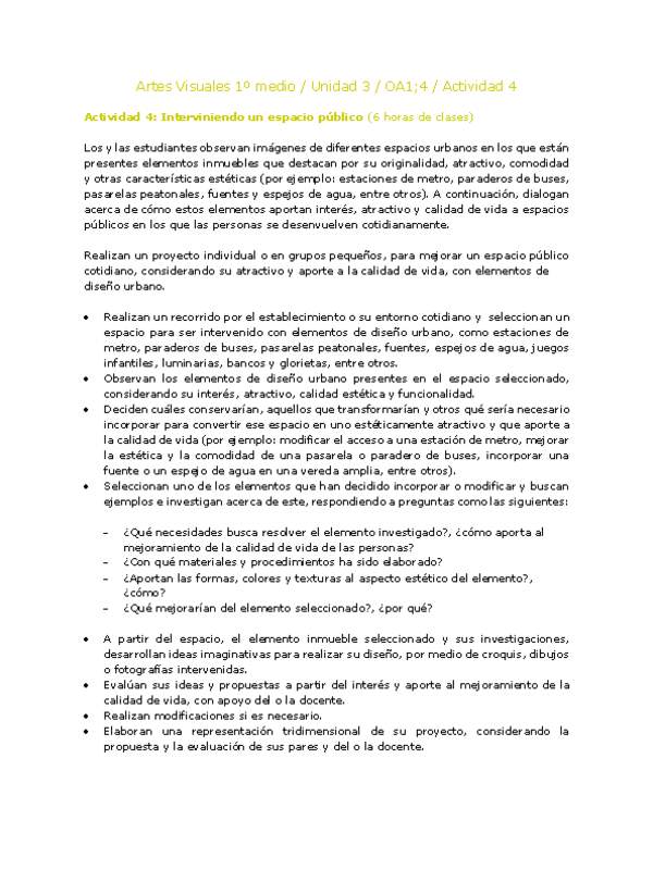 Artes Visuales 1 medio-Unidad 3-OA1;4-Actividad 4