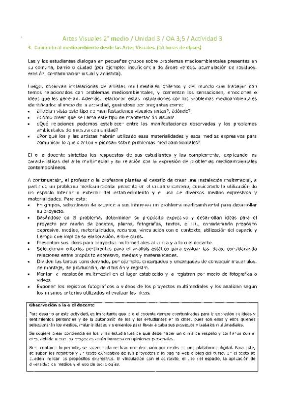 Artes Visuales 2 medio-Unidad 3-OA3;5-Actividad 3