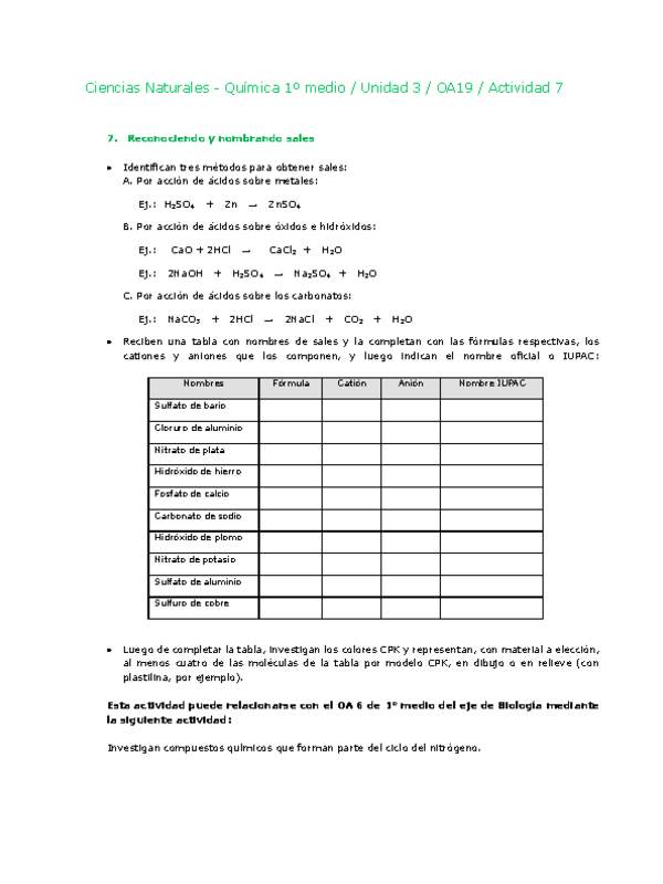 Ciencias Naturales 1 medio-Unidad 3-OA19-Actividad 7