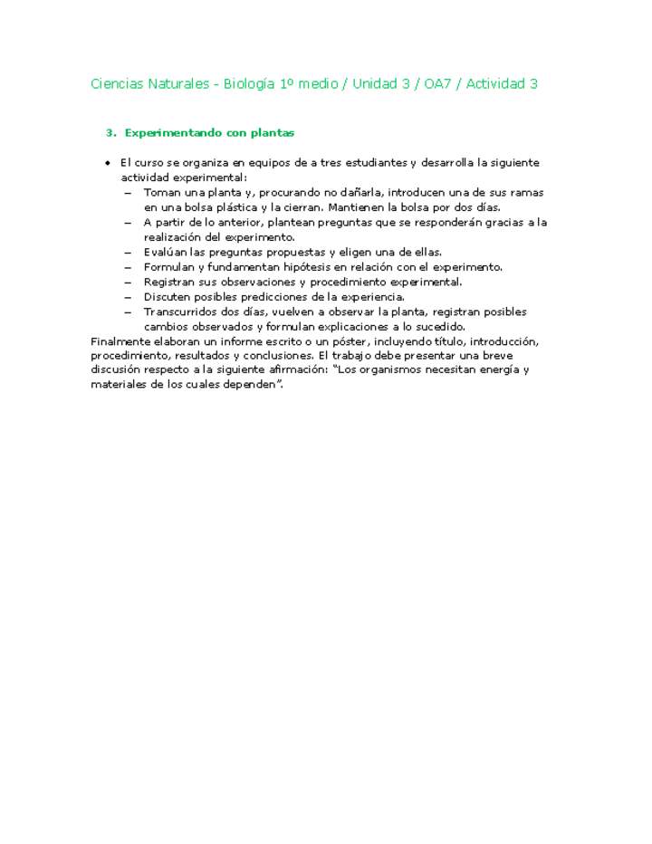 Ciencias Naturales 1 medio-Unidad 3-OA7-Actividad 3