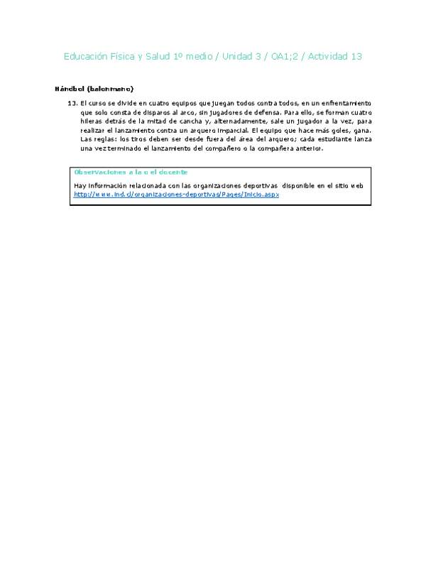 Educación Física 1 medio-Unidad 3-OA1;2-Actividad 13