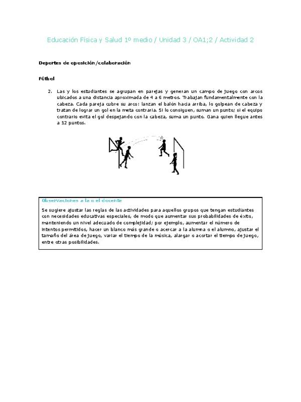 Educación Física 1 medio-Unidad 3-OA1;2-Actividad 2