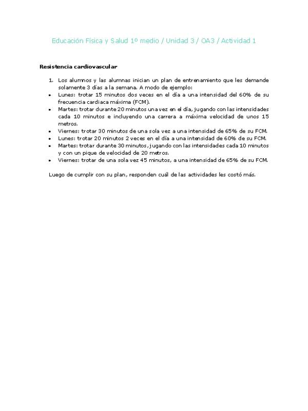 Educación Física 1 medio-Unidad 3-OA3-Actividad 1