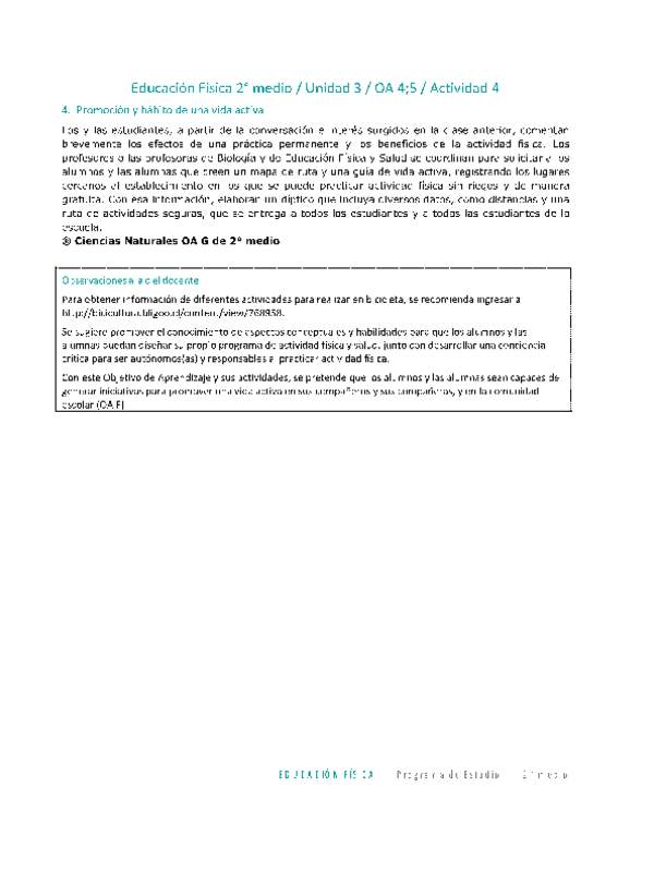 Educación Física 2 medio-Unidad 3-OA4;5-Actividad 4