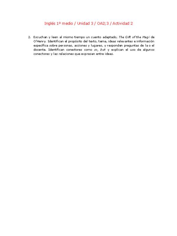 Inglés 1 medio-Unidad 3-OA2;3-Actividad 2