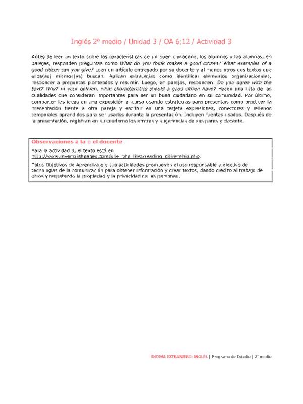 Inglés 2 medio-Unidad 3-OA6;12-Actividad 3