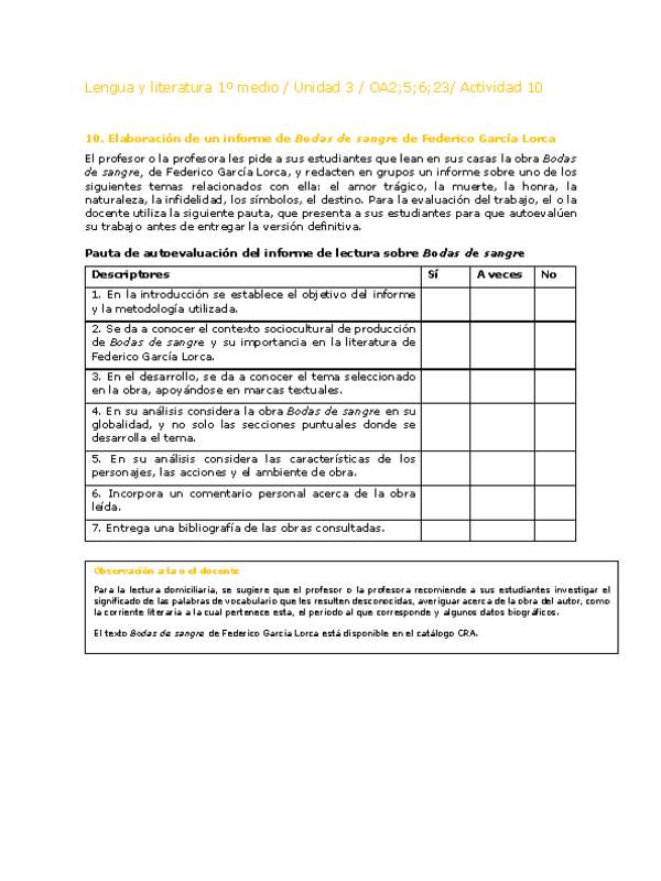 Lengua y Literatura 1 medio-Unidad 3-OA2,5,6,23-Actividad 10