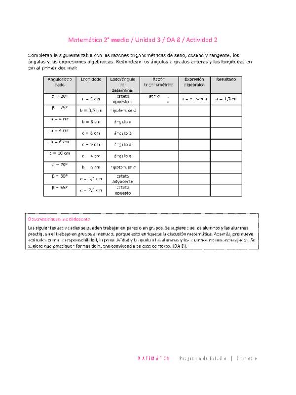 Matemática 2 medio-Unidad 3-OA8-Actividad 2