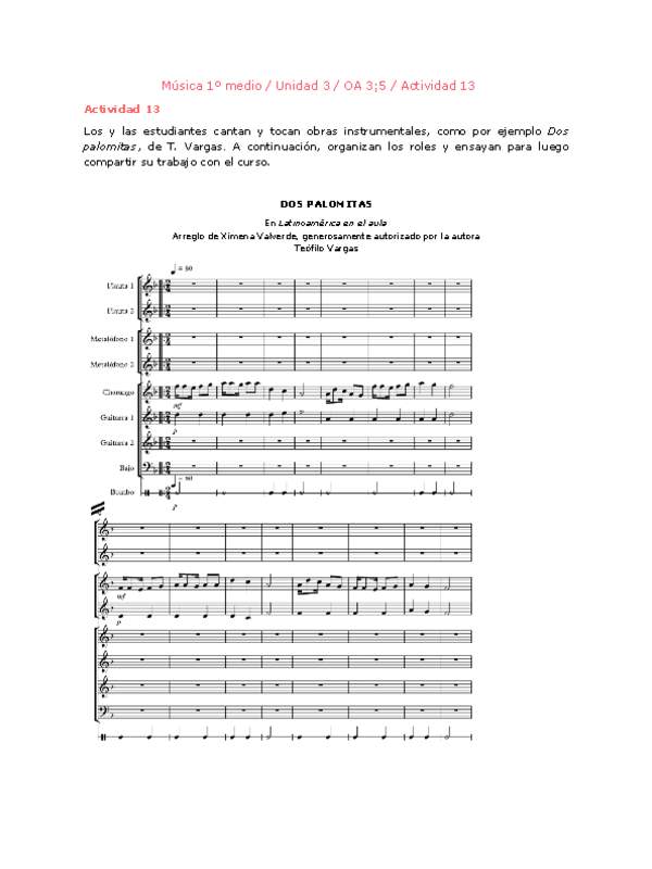 Artes Musicales 1 medio-Unidad 3-OA3;5-Actividad 13
