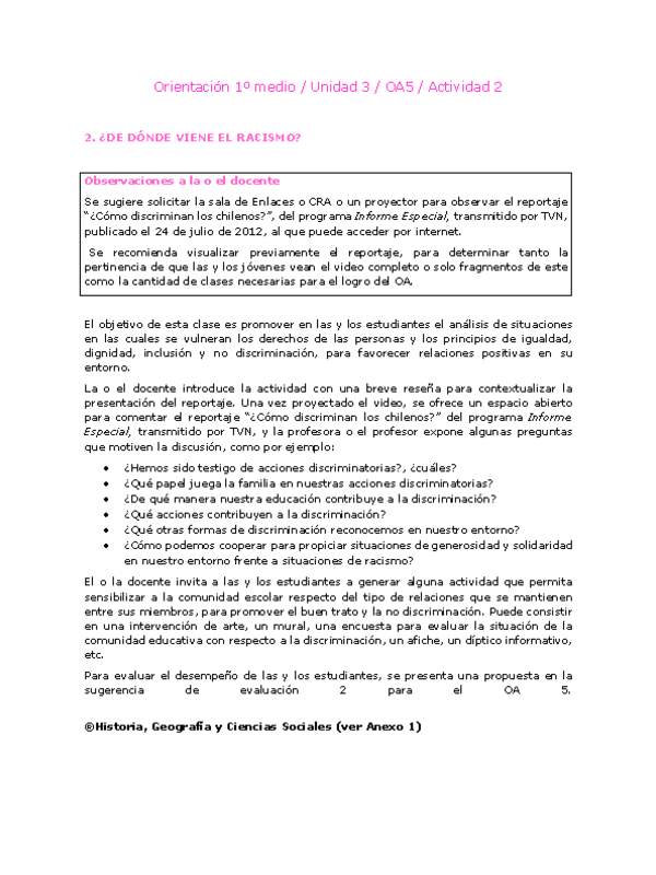 Orientación 1 medio-Unidad 3-OA5-Actividad 2