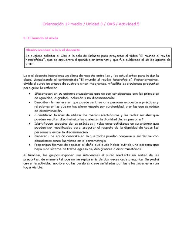 Orientación 1 medio-Unidad 3-OA5-Actividad 5