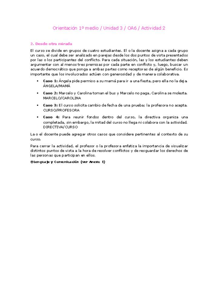 Orientación 1 medio-Unidad 3-OA6-Actividad 2