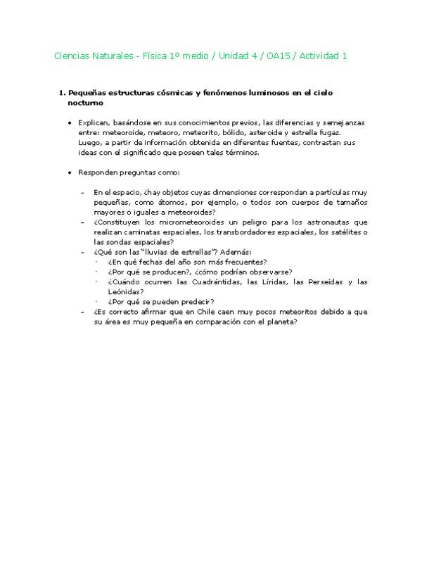 Ciencias Naturales 1 medio-Unidad 4-OA15-Actividad 1