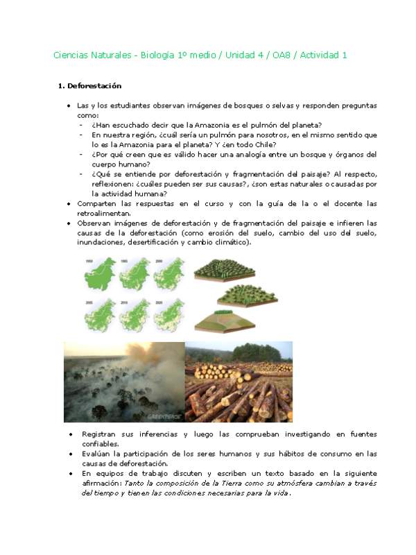 Ciencias Naturales 1 medio-Unidad 4-OA8-Actividad 1