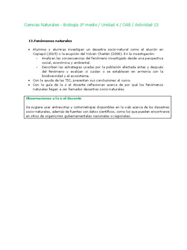 Ciencias Naturales 1 medio-Unidad 4-OA8-Actividad 13