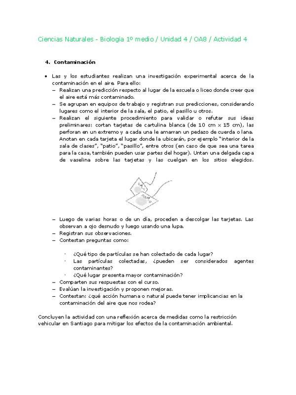 Ciencias Naturales 1 medio-Unidad 4-OA8-Actividad 4