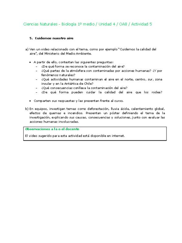 Ciencias Naturales 1 medio-Unidad 4-OA8-Actividad 5