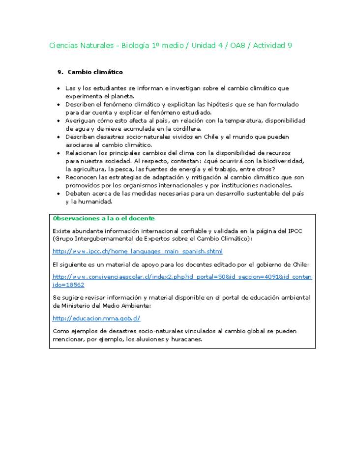 Ciencias Naturales 1 medio-Unidad 4-OA8-Actividad 9