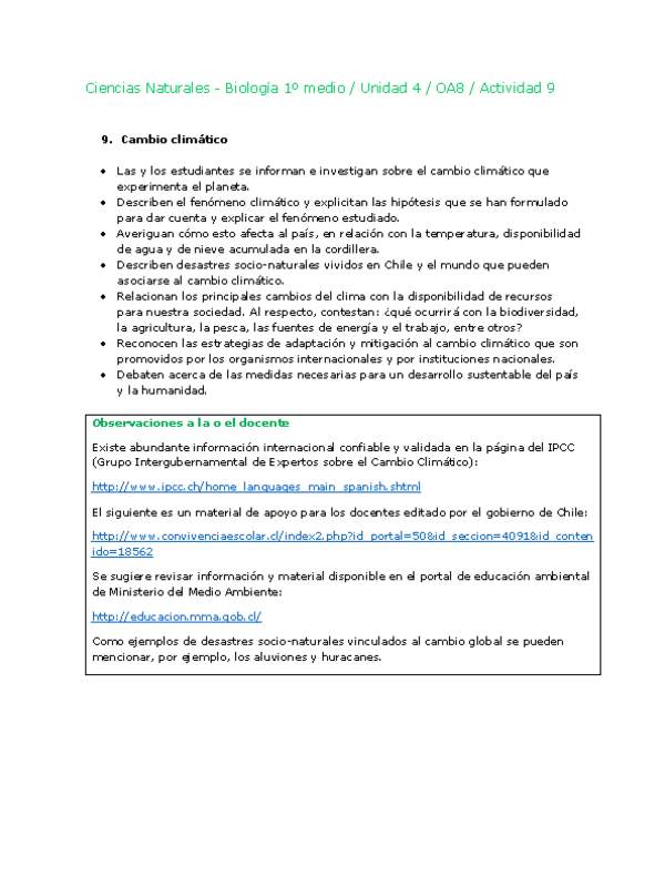 Ciencias Naturales 1 medio-Unidad 4-OA8-Actividad 9