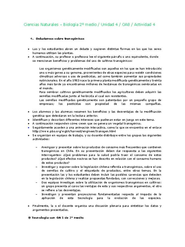 Ciencias Naturales 2 medio-Unidad 4-OA8-Actividad 4