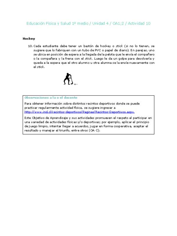Educación Física 1 medio-Unidad 4-OA1;2-Actividad 10