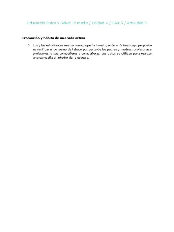 Educación Física 1 medio-Unidad 4-OA4;5-Actividad 5
