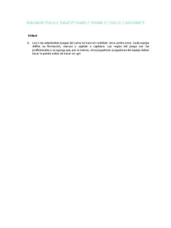 Educación Física 2 medio-Unidad 4-OA1;2-Actividad 5