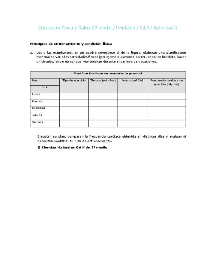 Educación Física 2 medio-Unidad 4-OA3-Actividad 1