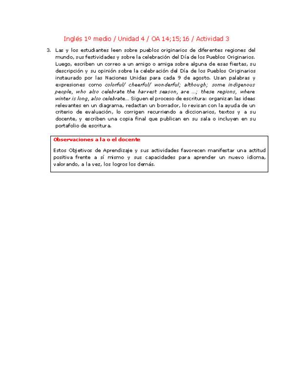Inglés 1 medio-Unidad 4-OA14;15;16-Actividad 3