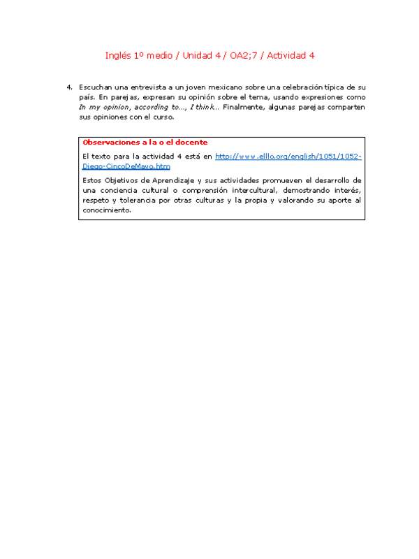 Inglés 1 medio-Unidad 4-OA2;7-Actividad 4