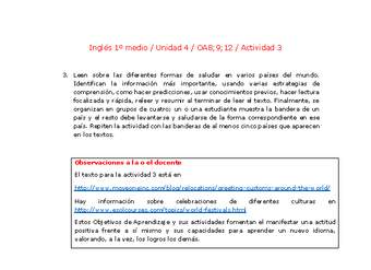 Inglés 1 medio-Unidad 4-OA8;9;12-Actividad 3