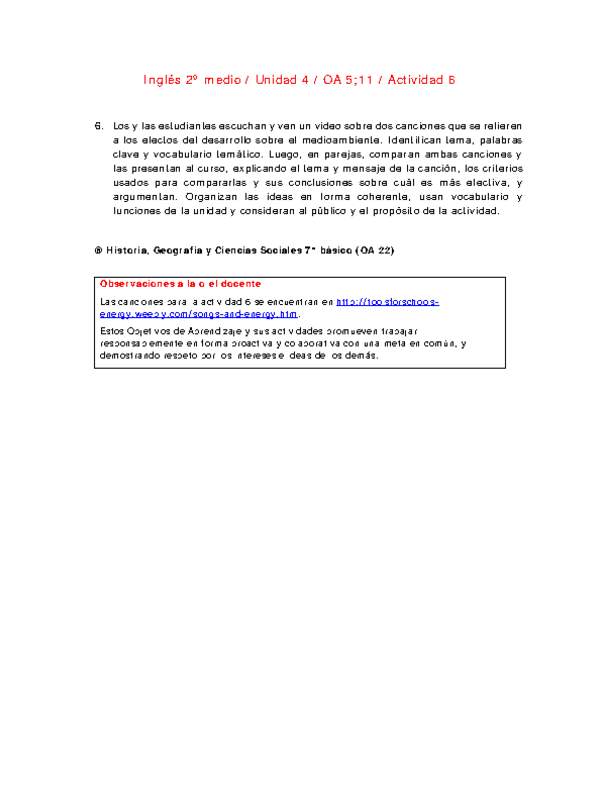 Inglés 2 medio-Unidad 4-OA5;11-Actividad 6