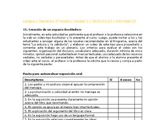 Lengua y Literatura 1 medio-Unidad 4-OA19;21;22-Actividad 15