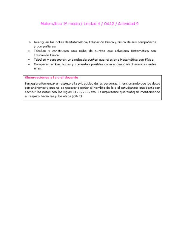 Matemática 1 medio-Unidad 4-OA12-Actividad 9