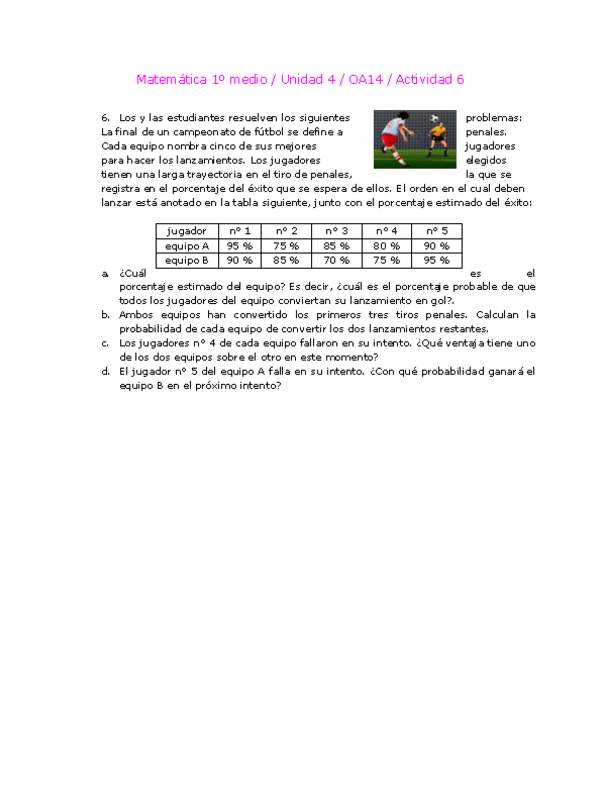 Matemática 1 medio-Unidad 4-OA14-Actividad 6