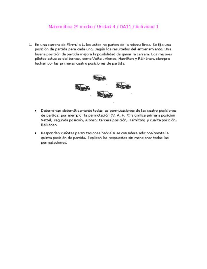 Matemática 2 medio-Unidad 4-OA11-Actividad 1