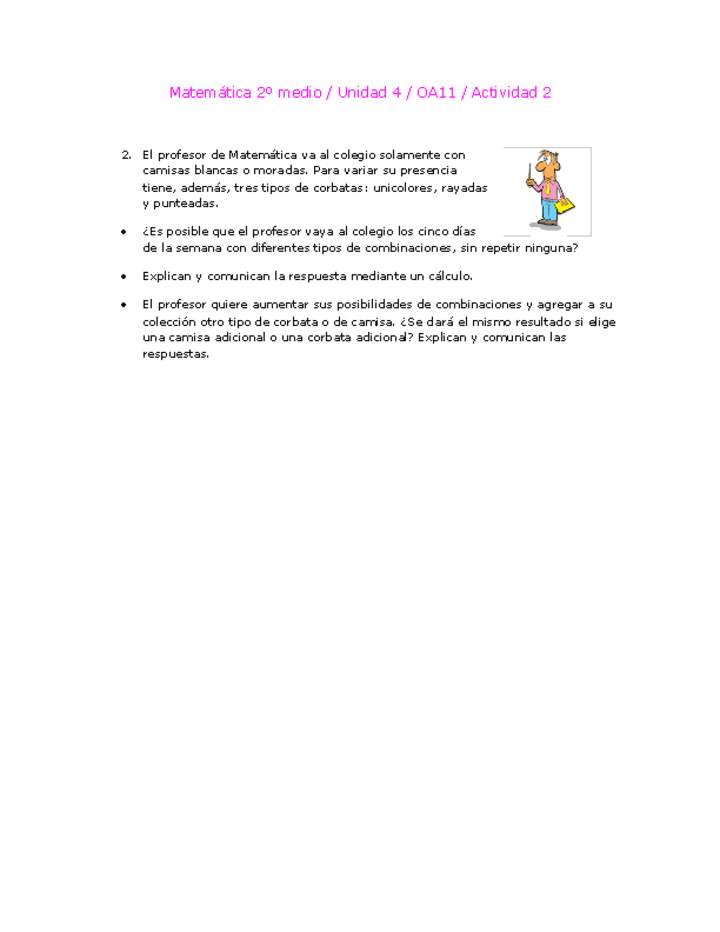 Matemática 2 medio-Unidad 4-OA11-Actividad 2
