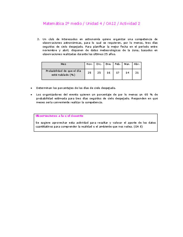 Matemática 2 medio-Unidad 4-OA12-Actividad 2