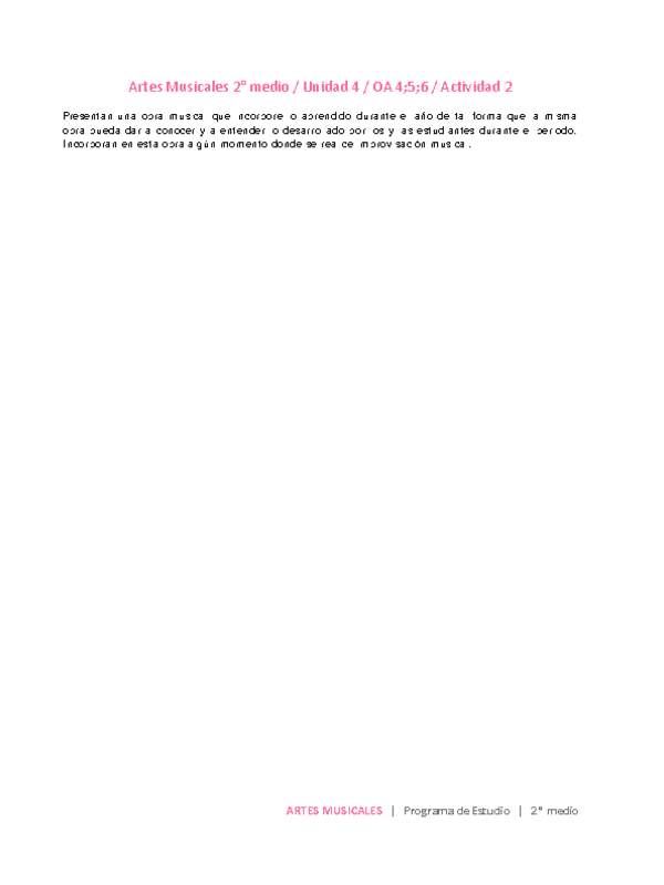 Artes Musicales 2 medio-Unidad 4-OA4;5;6-Actividad 2