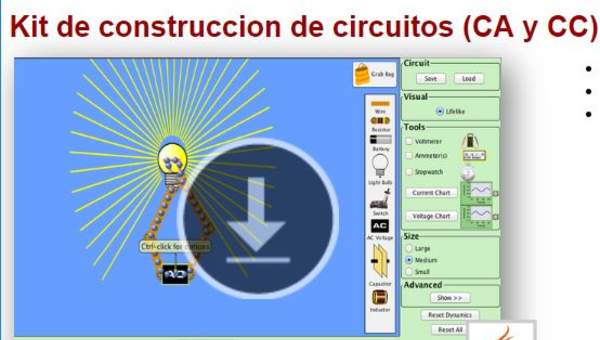 Kit de construccion de circuitos (CA y CC), Laboratorio Virtual