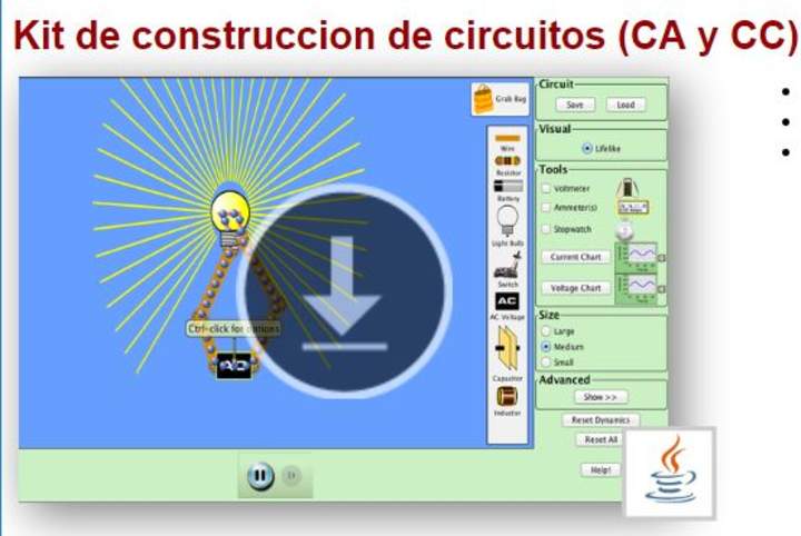 Kit de construccion de circuitos (CA y CC), Laboratorio Virtual