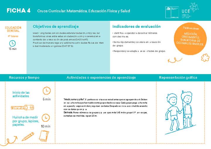 4° básico, Ficha N° 4 Movimiento en 15 minutos