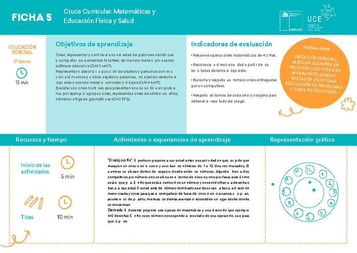 2° básico, Ficha N° 5 Movimiento en 15'